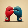 Vintage Boxing Gloves Mural Wallpaper — Retro Minimalist Design Mural Wallpaper - room preview 02
