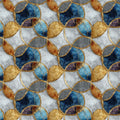 Art Deco Geometric Circles Mural Wallpaper — Gold and Navy Blue Mural Wallpaper - room preview 02