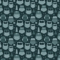 Nordic Owl and Pine Forest Mural Wallpaper —Whimsical Blue Mural Wallpaper - room preview 02