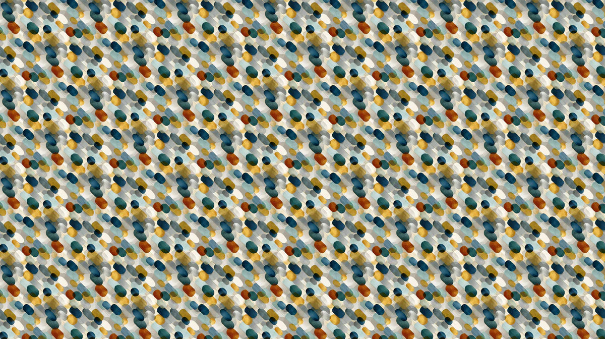 Abstract Overlapping Dot Mural Wallpaper — Mid-Century Palette Mural Wallpaper - room preview 02