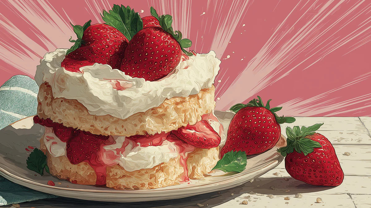 Strawberry Shortcake Mural Wallpaper —Whimsical Pop Art Design Mural Wallpaper - room preview 02
