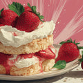 Strawberry Shortcake Mural Wallpaper —Whimsical Pop Art Design Mural Wallpaper - room preview 02