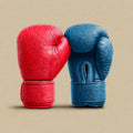 Boxing Gloves Sport Mural Wallpaper — Red and Blue Minimalist Art Mural Wallpaper - room preview 02