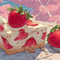 Strawberry Cake Dream Mural Wallpaper — Whimsical Fruity Design Mural Wallpaper - room preview 02