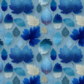 Frosted Botanical Leaf Mural Wallpaper — Cool Blue Tones Mural Wallpaper - room preview 02