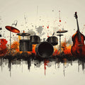 Abstract Musical Instruments Mural Wallpaper — Artistic Sound Energy Mural Wallpaper - room preview 02