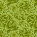 Monochromatic Lime Peony Mural Wallpaper — Botanical Art Mural Wallpaper - room preview 02
