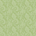 Vintage Paisley Bloom Mural Wallpaper — Sage Green Botanical Mural Wallpaper - room preview 02
