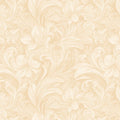Cream Floral Scroll Mural Wallpaper — Soft Monochromatic Design Mural Wallpaper - room preview 02