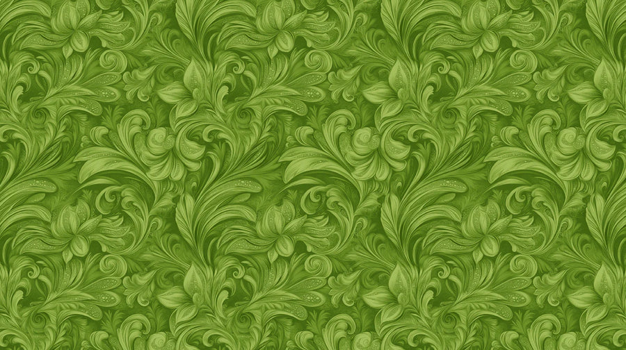 Papier peint mural Volutes vert citron éclatantes — Papier peint mural artistique botanique luxuriant printable artwork