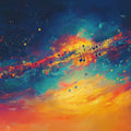 Celestial Symphony Mural Wallpaper — Abstract Cosmic Music Design Mural Wallpaper - room preview 02