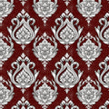Baroque Medallion Mural Wallpaper in Deep Burgundy and Silver Mural Wallpaper - room preview 02