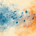 Watercolor Melody Mural Wallpaper — Abstract Musical Notes Mural Wallpaper - room preview 02