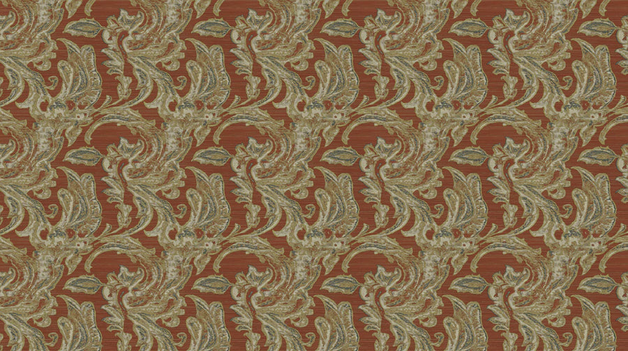 Wandgemälde mit Damast-Webmuster in Burnt Orange – Wandgemälde mit traditionellem Textilmotiv printable artwork
