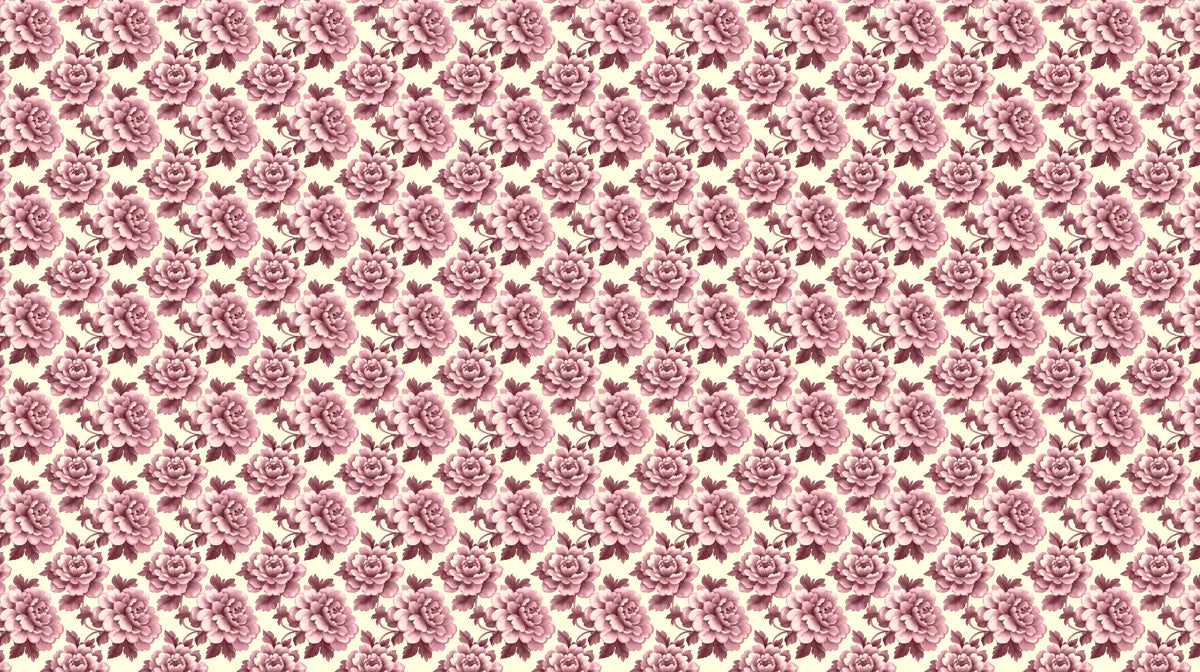 Vintage Peony Repeat Mural Wallpaper — Soft Dusty Rose Floral Mural Wallpaper - room preview 02