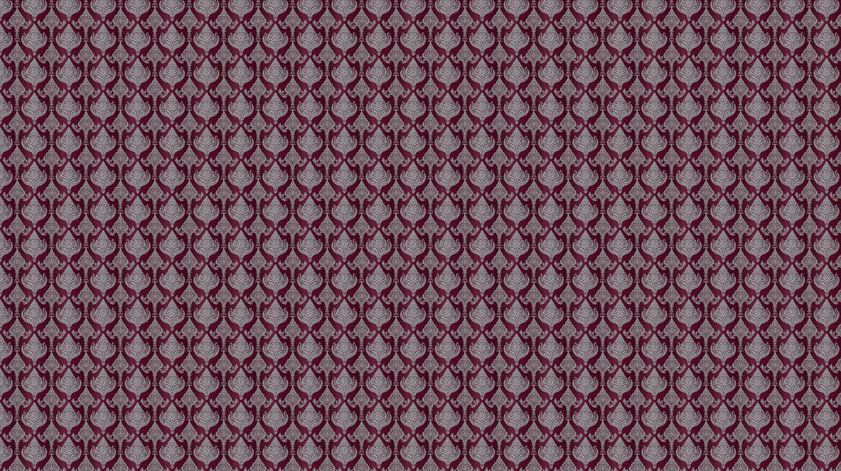 Burgundy Damask Mural Wallpaper — Rich Traditional Pattern Mural Wallpaper - room preview 02
