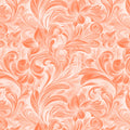 Peach Floral Scroll Mural Wallpaper — Soft Romantic Motif Mural Wallpaper - room preview 02