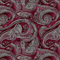 Ornate Burgundy Paisley Mural Wallpaper — Bold Traditional Style Mural Wallpaper - room preview 02