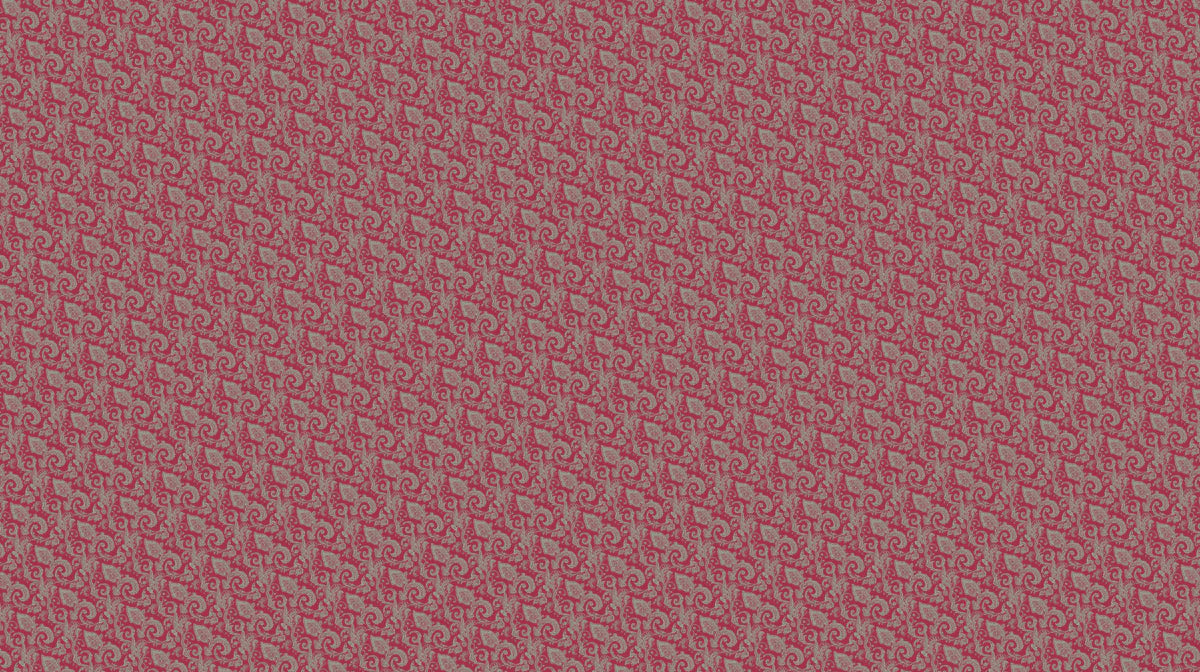 Intricate Magenta Paisley Mural Wallpaper — Traditional Textile Style Mural Wallpaper - room preview 02