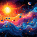 Musical Galaxy Swirl Mural Wallpaper — Cosmic Art for Walls Mural Wallpaper - room preview 02