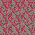 Classic Paisley Mural Wallpaper in Deep Magenta and Gray Mural Wallpaper - room preview 02
