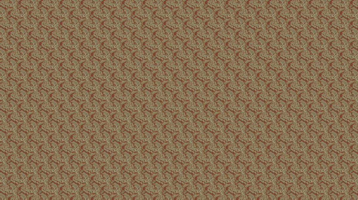 Rustic Terracotta Paisley Mural Wallpaper — Traditional Textile Mural Wallpaper - room preview 02