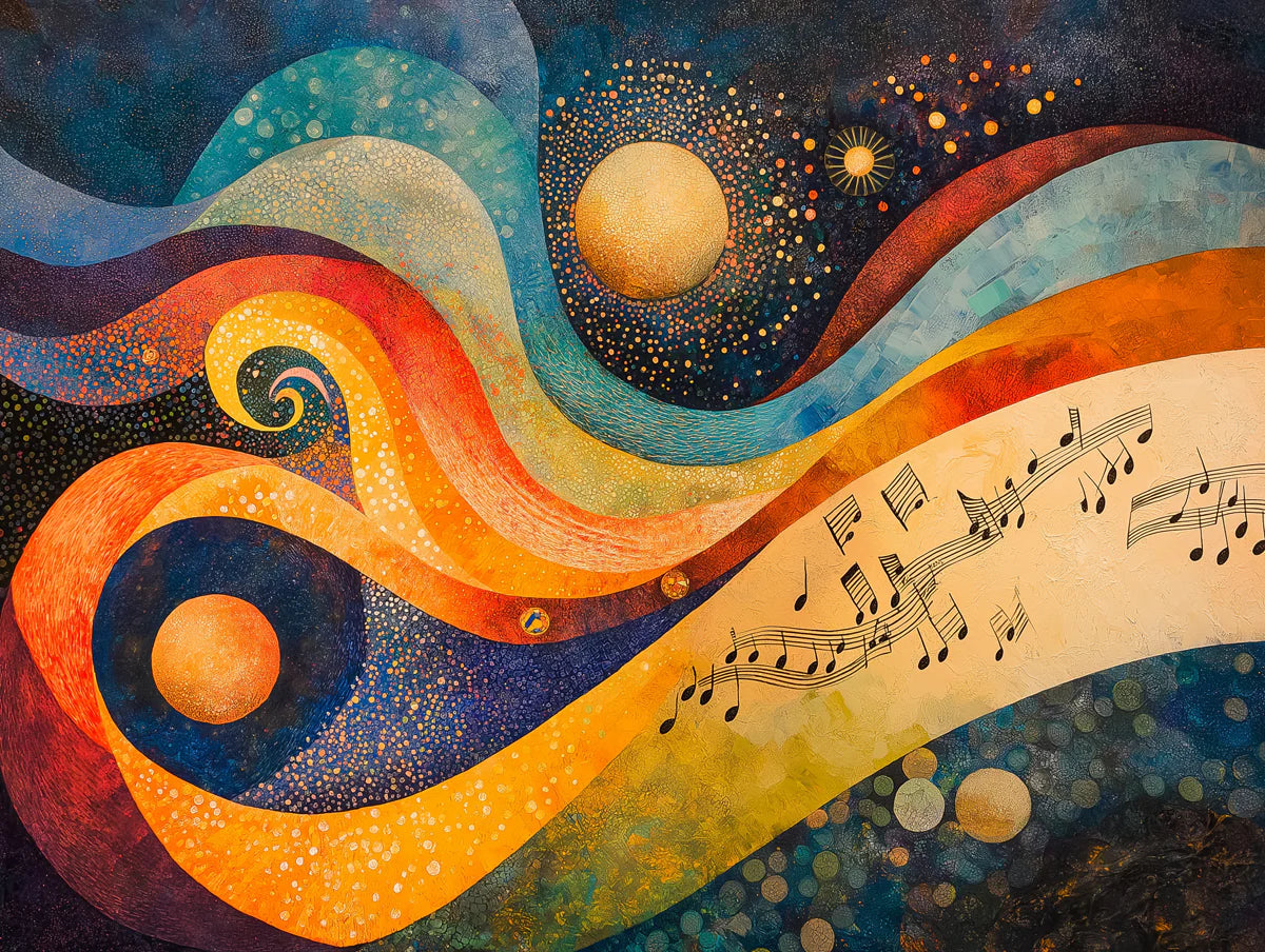 Symphony Abstract Mural Wallpaper — Vibrant Expressionist Art Mural Wallpaper - room preview 02