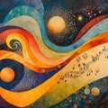 Symphony Abstract Mural Wallpaper — Vibrant Expressionist Art Mural Wallpaper - room preview 02
