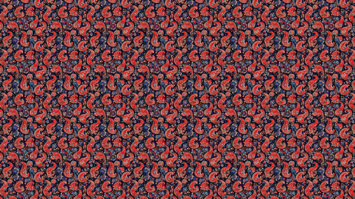 Intricate Paisley Micro-Pattern Mural Wallpaper — Bohemian Chic Mural Wallpaper - room preview 02