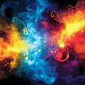Neon Sound Waves Music Mural Wallpaper — Vibrant Abstract Art Mural Wallpaper - room preview 02