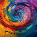 Vibrant Spiral Music Mural Wallpaper — Modern Abstract Art Mural Wallpaper - room preview 02