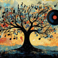Melodic Tree Abstract Mural Wallpaper — Vibrant Artistic Design Mural Wallpaper - room preview 02