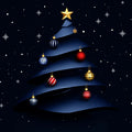 Minimalist Ribbon Christmas Tree Mural Wallpaper in Navy Mural Wallpaper - room preview 02
