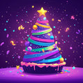 Festive Cupcake Tree Mural Wallpaper — Vibrant Whimsical Design Mural Wallpaper - room preview 02