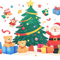 Santa and Teddy Bear Holiday Mural Wallpaper — Whimsical Decor Mural Wallpaper - room preview 02