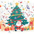 Christmas Celebration Mural Wallpaper — Festive Holiday Fun Mural Wallpaper - room preview 02