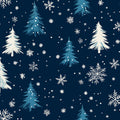 Winter Pine Forest Mural Wallpaper —Nordic Snowflake Pattern Mural Wallpaper - room preview 02