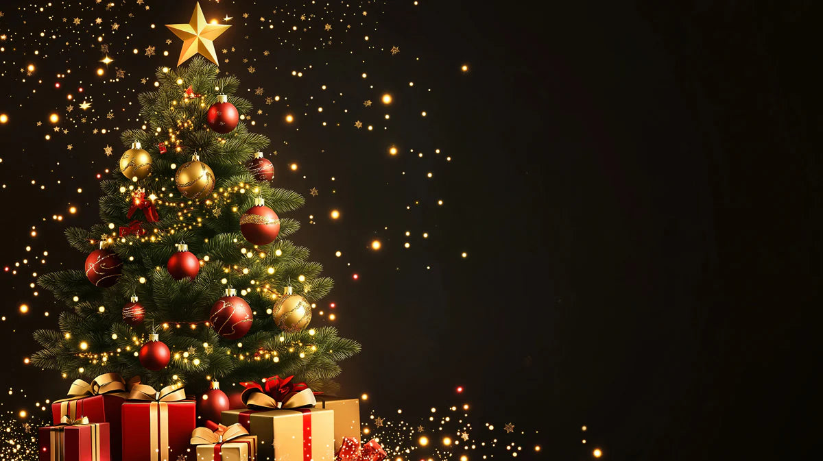 Festive Christmas Glow Mural Wallpaper — Elegant Holiday Decor Mural Wallpaper - room preview 02