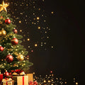 Festive Christmas Glow Mural Wallpaper — Elegant Holiday Decor Mural Wallpaper - room preview 02