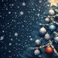 Winter Eve Ornament Mural Wallpaper — Festive Midnight Blue Scene Mural Wallpaper - room preview 02
