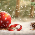Winter Forest Ornament Mural Wallpaper — Festive Holiday Decor Mural Wallpaper - room preview 02