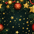 Festive Holiday Bauble Mural Wallpaper — Emerald and Gold Mural Wallpaper - room preview 02