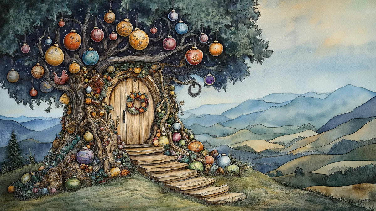 Enchanted Treehouse Mural Wallpaper — Whimsical Nature Illustration Mural Wallpaper - room preview 02