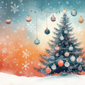 Winter Twilight Christmas Tree Mural Wallpaper - room preview 02