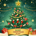 Joyful Christmas Tree Mural Wallpaper —Festive Holiday Decor Mural Wallpaper - room preview 02