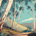 Sunlit Birch Forest Mural Wallpaper — Artistic Nature Landscape Mural Wallpaper - room preview 02