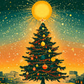 Radiant Holiday City Mural Wallpaper — Festive Warmth Mural Wallpaper - room preview 02