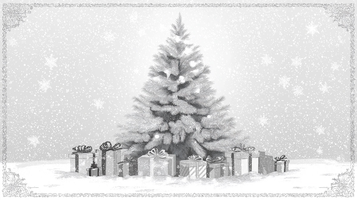 Winter's Glow Mural Wallpaper Monochrome Mural Wallpaper - room preview 02