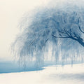 Winter Willow Mural Wallpaper — A Frosty Lake Landscape Mural Wallpaper - room preview 02