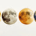 Lunar Quartet Mural Wallpaper — Artistic Celestial Moon Design Mural Wallpaper - room preview 02